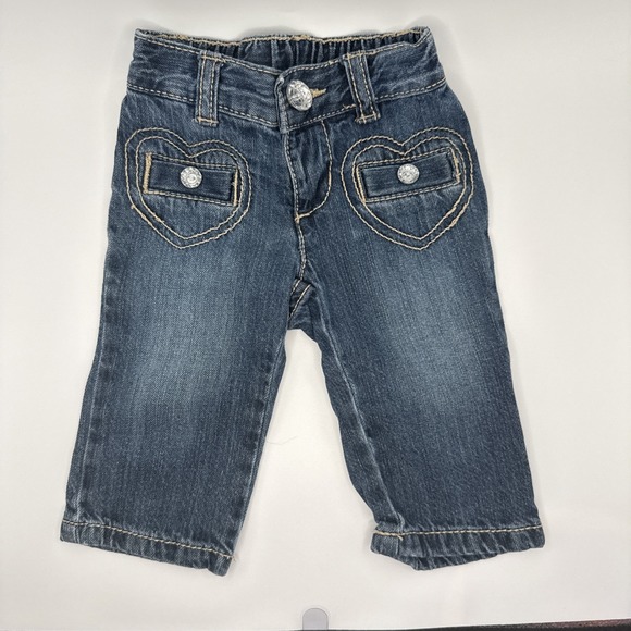 Gymboree Other - Gymboree Baby Girl Blue Jeans Size 3-6 Months 2013 Heart Pockets